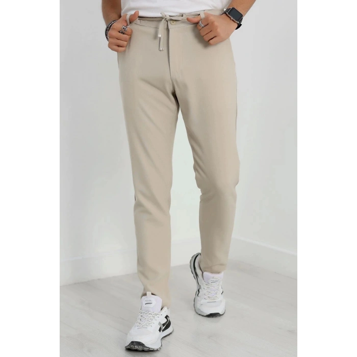Beli Lastikli Bezayağı Erkek Pantolon  Bej - 42515.2091.