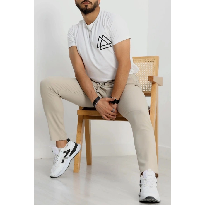 Beli Lastikli Bezayağı Erkek Pantolon  Bej - 42515.2091.