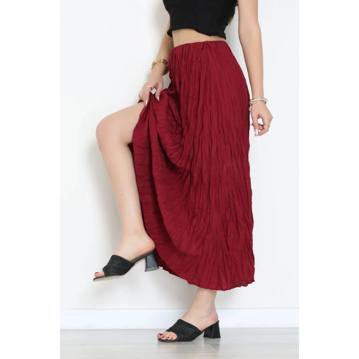 Beli Lastikli Crash Etek Bordo - 43981.1949.