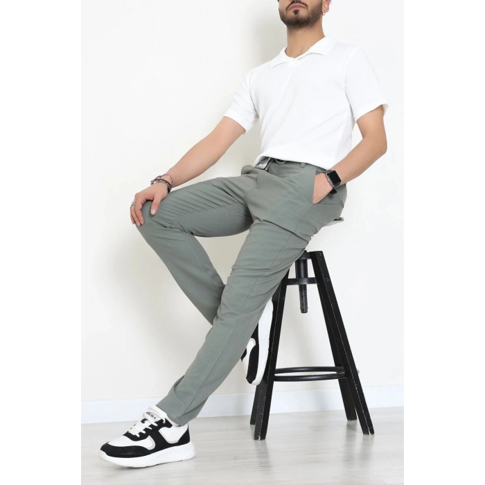 Beli Lastikli Rahat Kesim Erkek Kumaş Pantolon Haki - 42515.2091.
