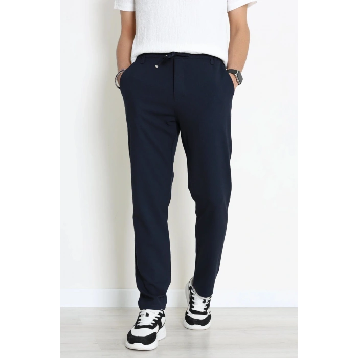 Beli Lastikli Rahat Kesim Erkek Kumaş Pantolon  Lacivert - 42515.2091.