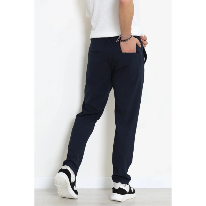 Beli Lastikli Rahat Kesim Erkek Kumaş Pantolon  Lacivert - 42515.2091.