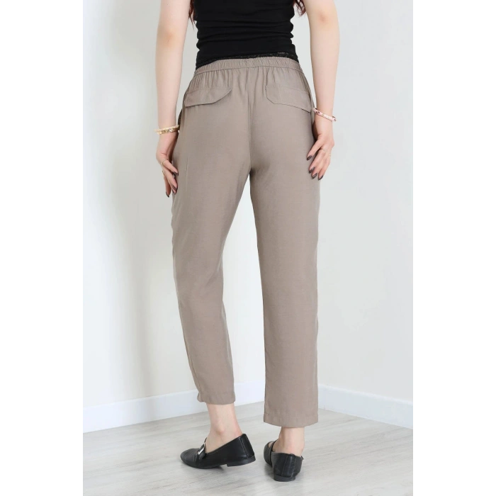 Beli Lastikli Tensel Pantolon Açıkkahve - 7804.1437.
