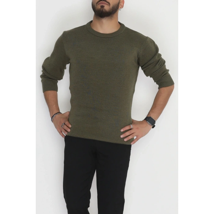 Bisiklet Yaka Erkek Triko Haki - 70780.1766.