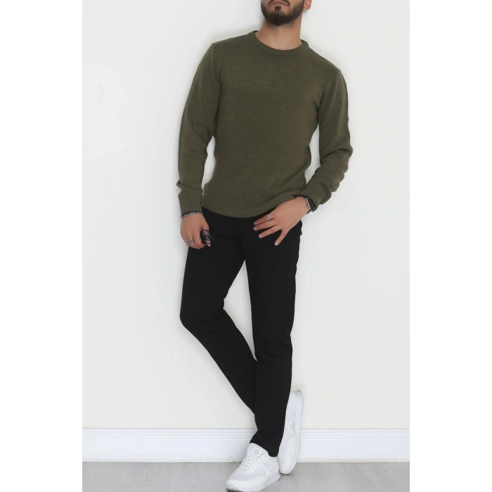 Bisiklet Yaka Erkek Triko Haki - 70780.1766.