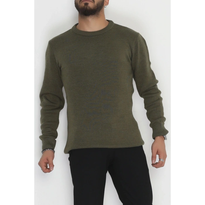 Bisiklet Yaka Erkek Triko Haki - 70780.1766.