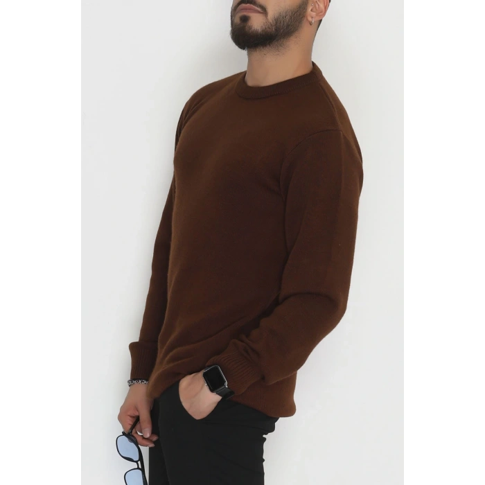 Bisiklet Yaka Erkek Triko Kahve - 70780.1766.