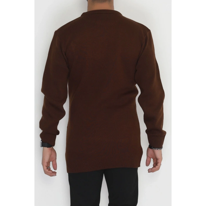 Bisiklet Yaka Erkek Triko Kahve - 70780.1766.