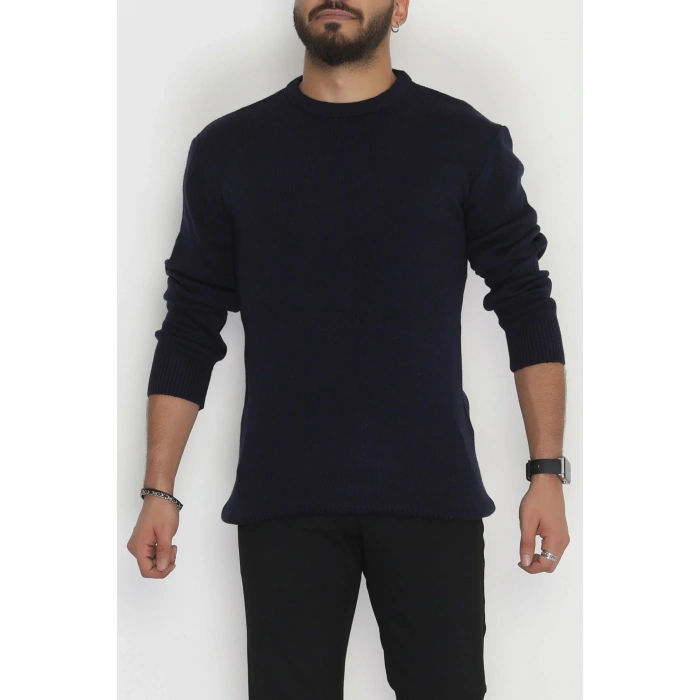 Bisiklet Yaka Erkek Triko Lacivert - 70780.1766.