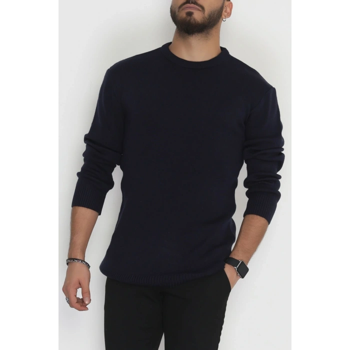 Bisiklet Yaka Erkek Triko Lacivert - 70780.1766.