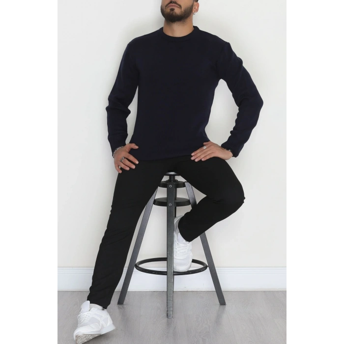 Bisiklet Yaka Erkek Triko Lacivert - 70780.1766.