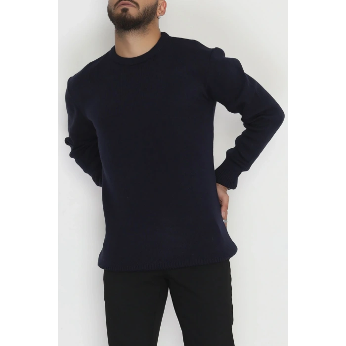 Bisiklet Yaka Erkek Triko Lacivert - 70780.1766.