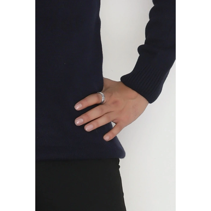 Bisiklet Yaka Erkek Triko Lacivert - 70780.1766.