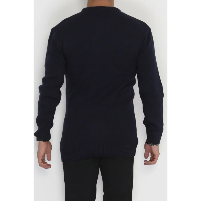 Bisiklet Yaka Erkek Triko Lacivert - 70780.1766.