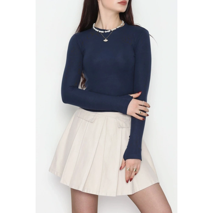 Bisiklet Yaka Kolu Fiyonklu Bluz Laci - 1045.2119.