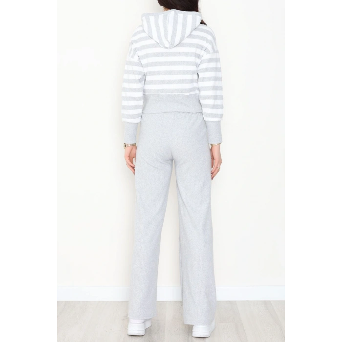 Bisiklet Yaka Raporlu İnterlok Takım Gribeyaz - 42740.1567.