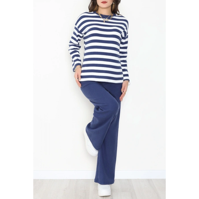 Bisiklet Yaka Raporlu İnterlok Takım Lacibeyaz - 42740.1567.