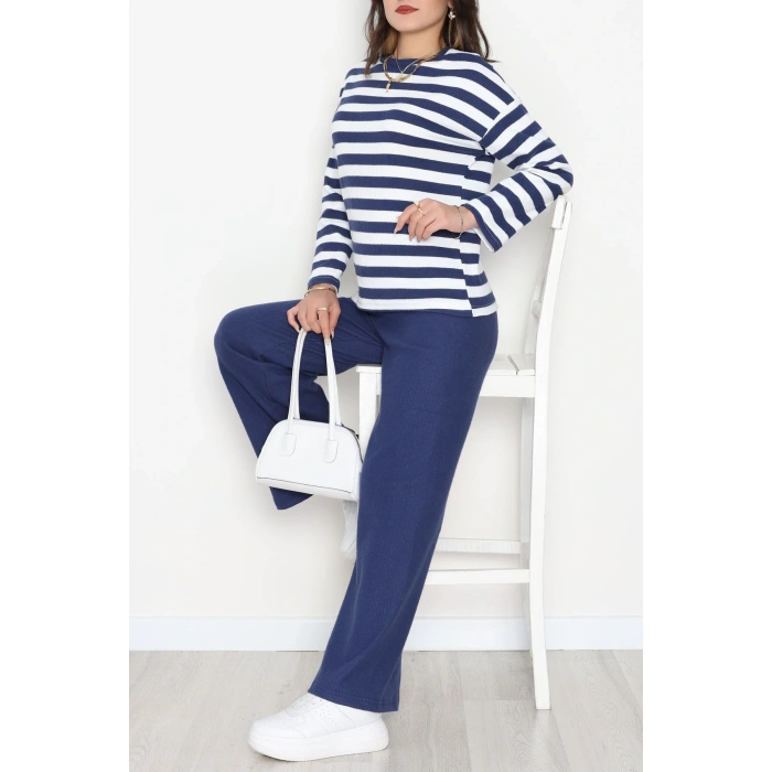 Bisiklet Yaka Raporlu İnterlok Takım Lacibeyaz - 42740.1567.