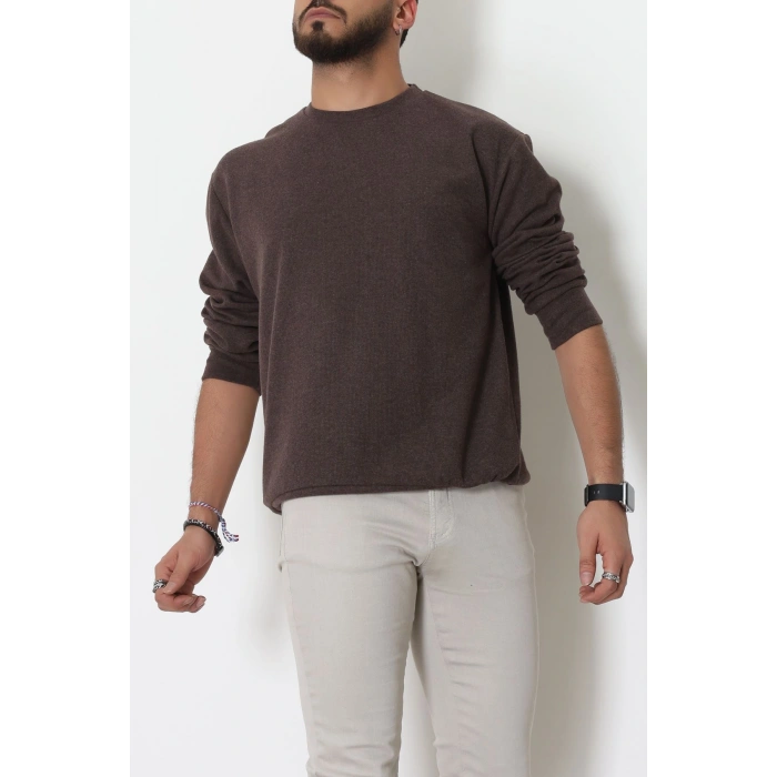 Bisiklet Yaka Selanik Kumaş Erkek Sweat Kahve - 42674.1567.