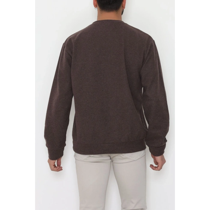 Bisiklet Yaka Selanik Kumaş Erkek Sweat Kahve - 42674.1567.