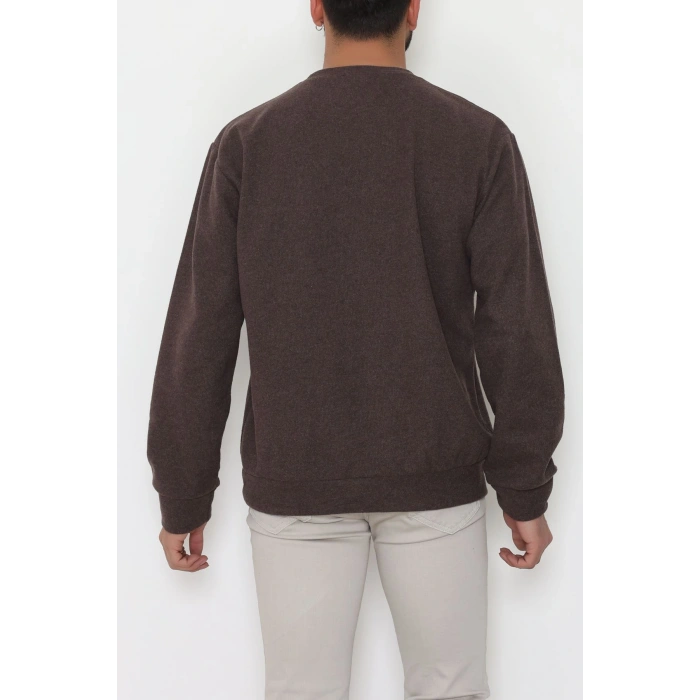 Bisiklet Yaka Selanik Kumaş Erkek Sweat Kahve - 42674.1567.