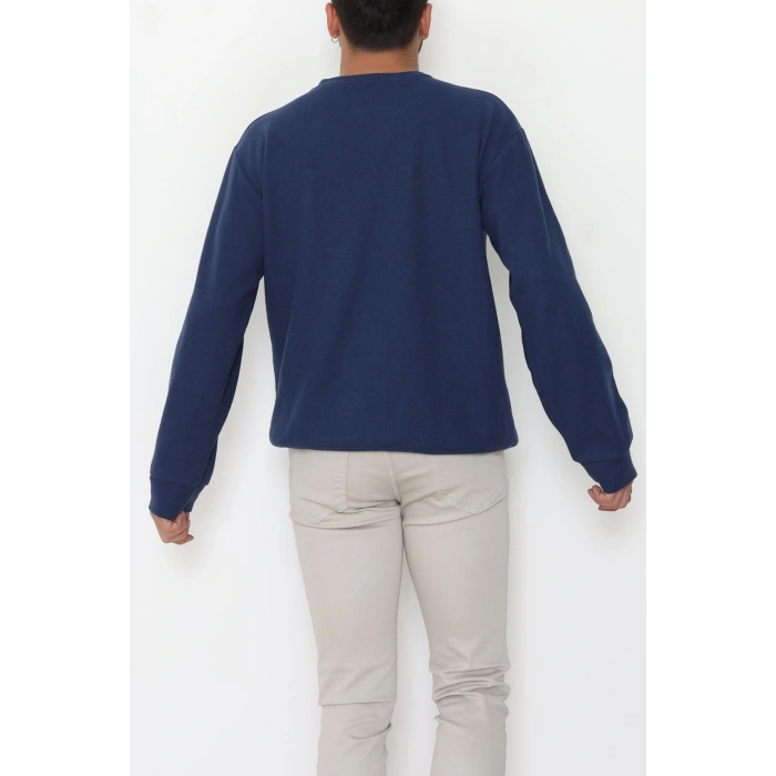 Bisiklet Yaka Selanik Kumaş Erkek Sweat Lacivert - 42674.1567.