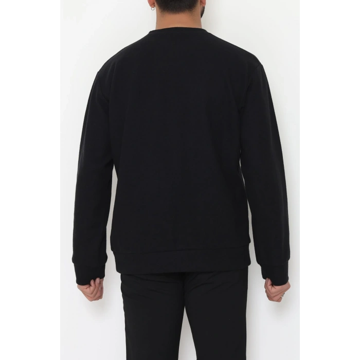 Bisiklet Yaka Selanik Kumaş Erkek Sweat Siyah - 42674.1567.