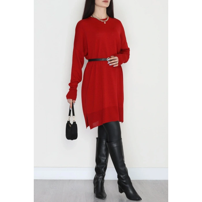 Bisiklet Yaka Triko Kırmızı - 42735.1766.