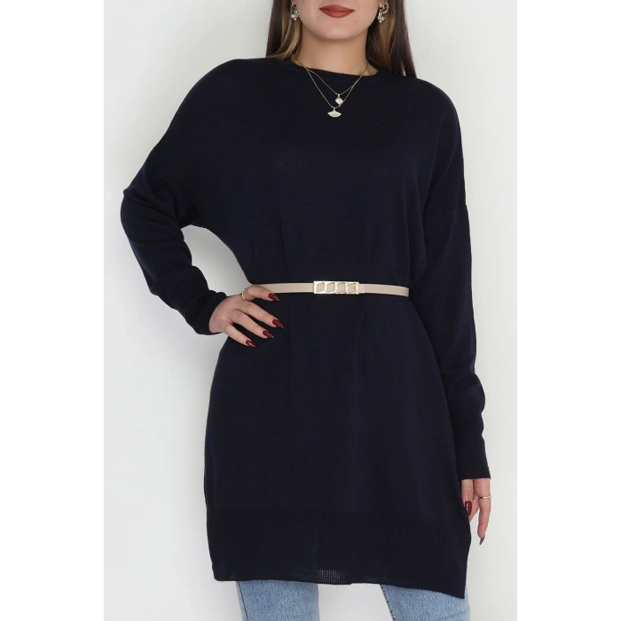 Bisiklet Yaka Triko Lacivert - 42735.1766.