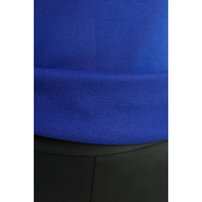 Bisiklet Yaka Üç İplik Sweat Saks - 20138.1878.