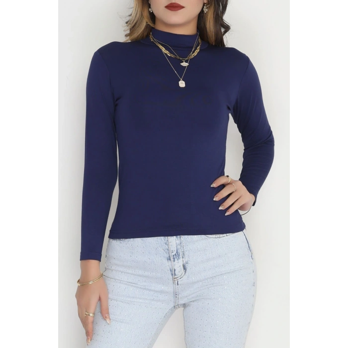Bisiklet Yaka Uzun Kol Body Lacivert - 3605.1783.
