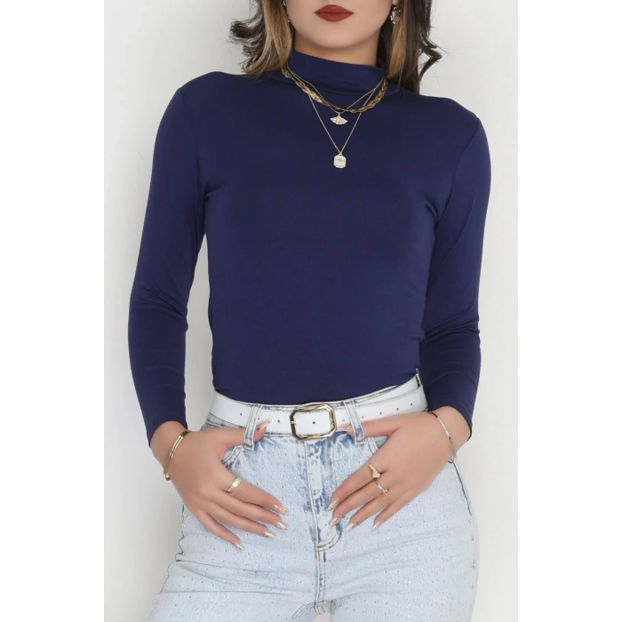 Bisiklet Yaka Uzun Kol Body Lacivert - 3605.1783.