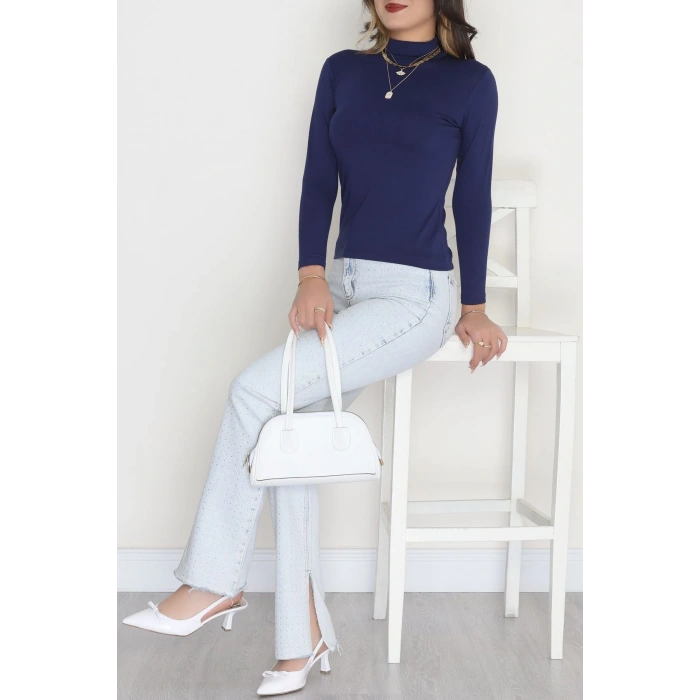 Bisiklet Yaka Uzun Kol Body Lacivert - 3605.1783.