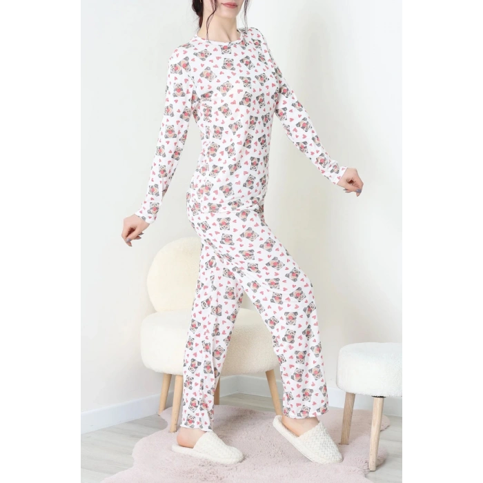 Bisiklet Yaka Uzun Kol Pijama Takımı Panda - 780.1287.
