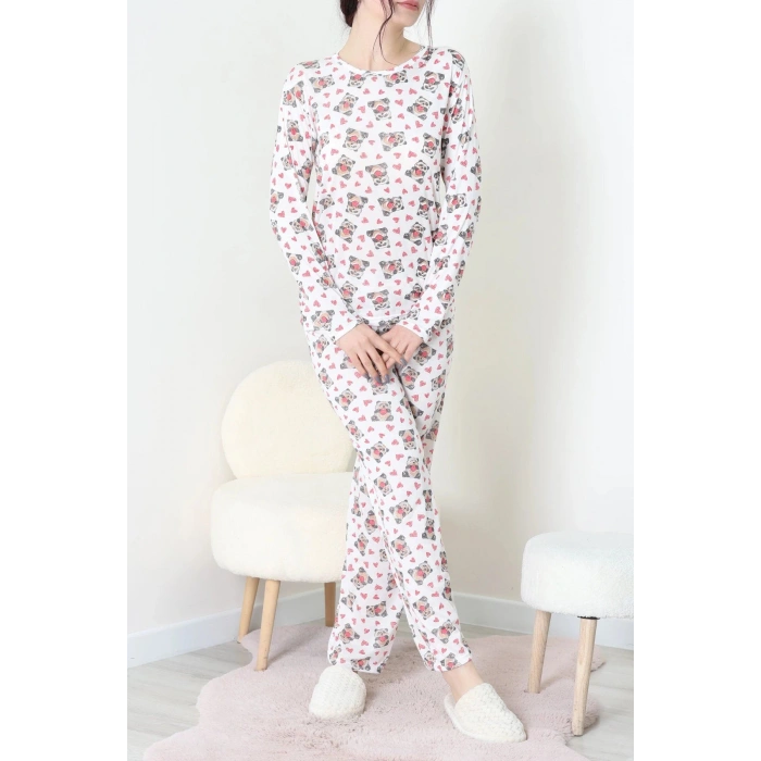 Bisiklet Yaka Uzun Kol Pijama Takımı Panda - 780.1287.
