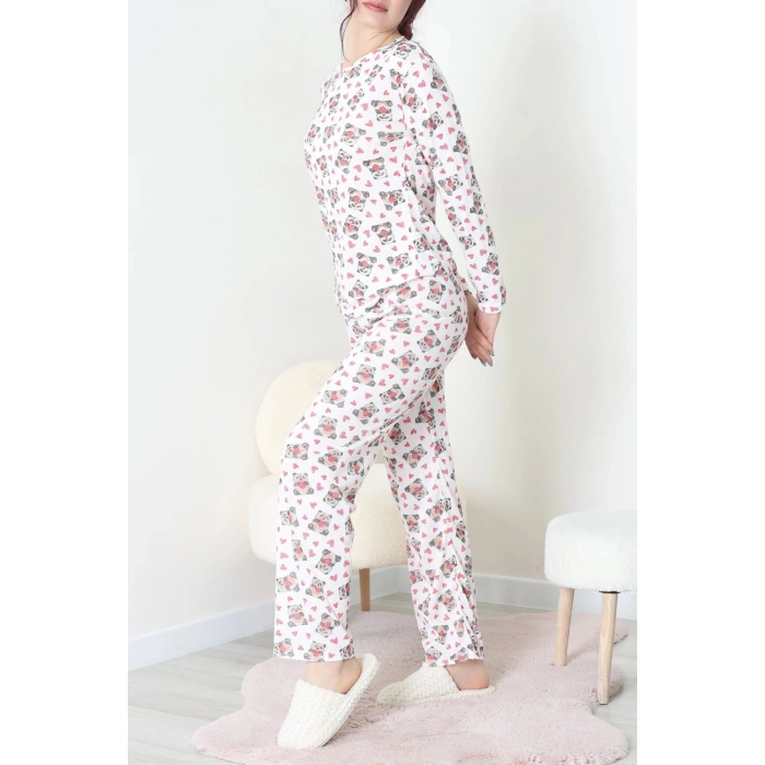 Bisiklet Yaka Uzun Kol Pijama Takımı Panda - 780.1287.
