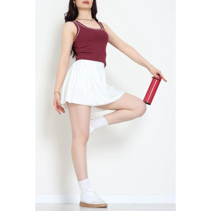 Biye Garnili Kare Yaka Atlet Bordo - 21870.200.