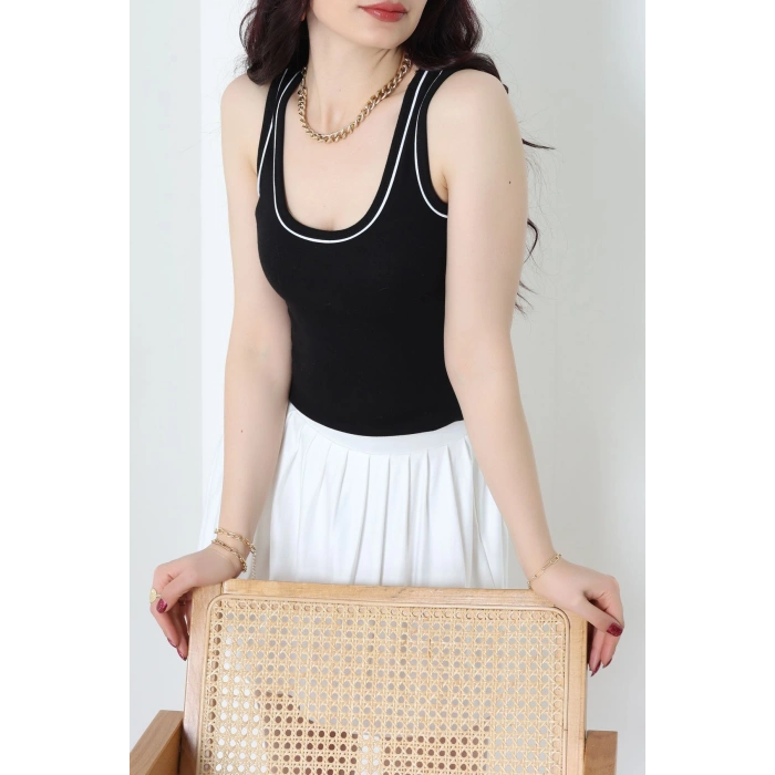 Biye Garnili Kare Yaka Atlet Siyah - 21870.200.