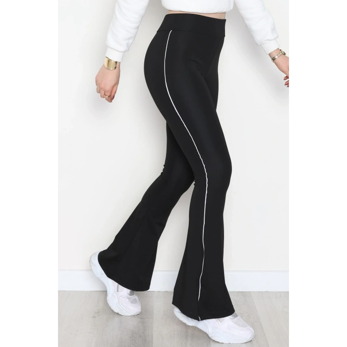 Biyeli İspanyol Paça Dalgıç Tayt Siyah - 52083.1098.