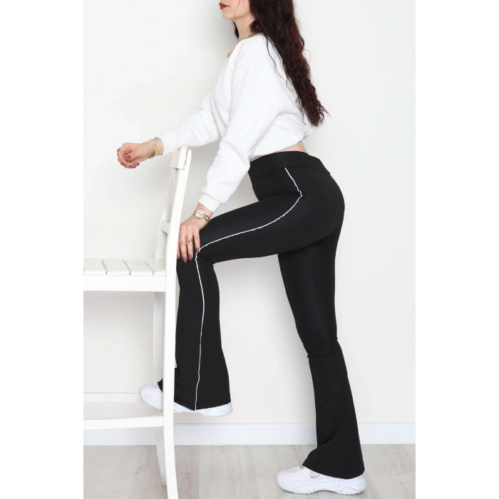 Biyeli İspanyol Paça Dalgıç Tayt Siyah - 52083.1098.