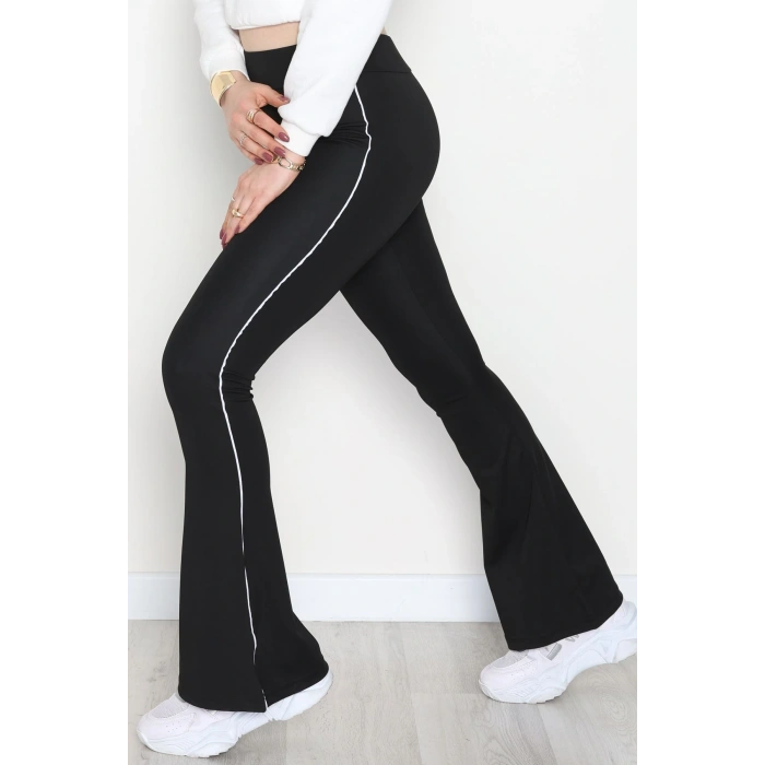 Biyeli İspanyol Paça Dalgıç Tayt Siyah - 52083.1098.