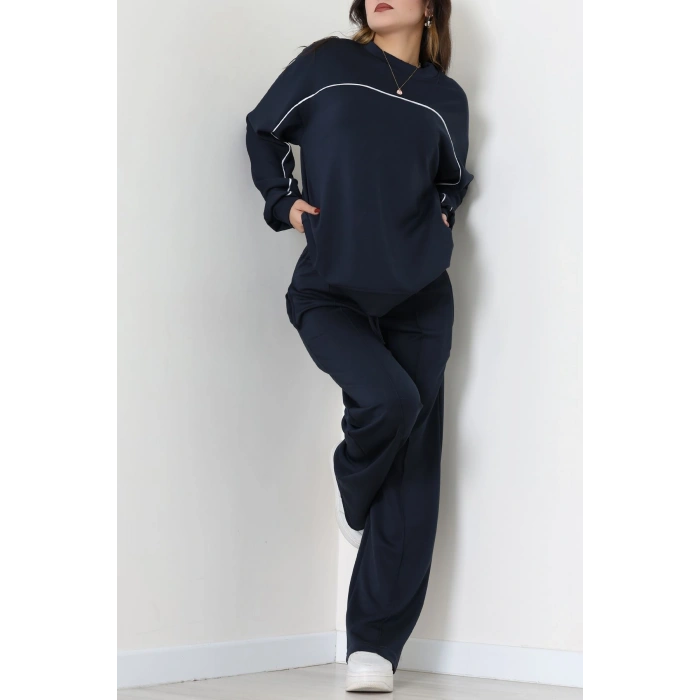 Biyeli Modal Kumaş Takım İndigo - 4087.1247.