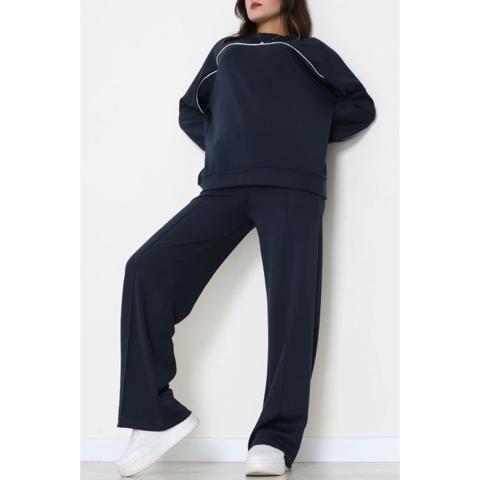 Biyeli Modal Kumaş Takım İndigo - 4087.1247.