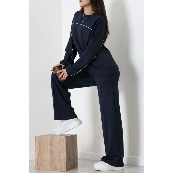 Biyeli Modal Kumaş Takım İndigo - 4087.1247.