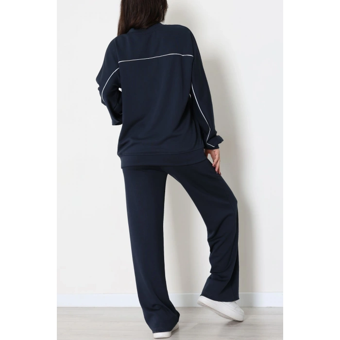 Biyeli Modal Kumaş Takım İndigo - 4087.1247.