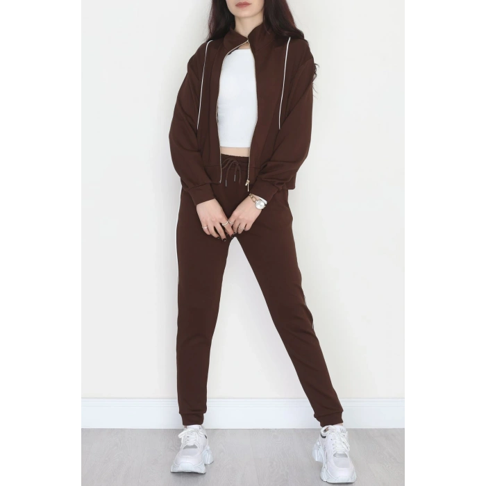 Biyeli Modal Kumaş Takım Kahve - 4124.1247.