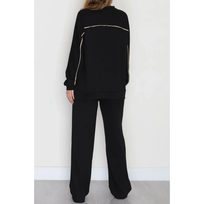 Biyeli Modal Kumaş Takım Siyah - 4087.1247.