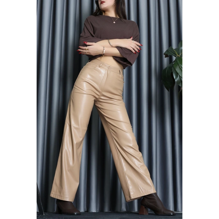 Bol Paça Deri Pantolon Camel - 50228.1995.