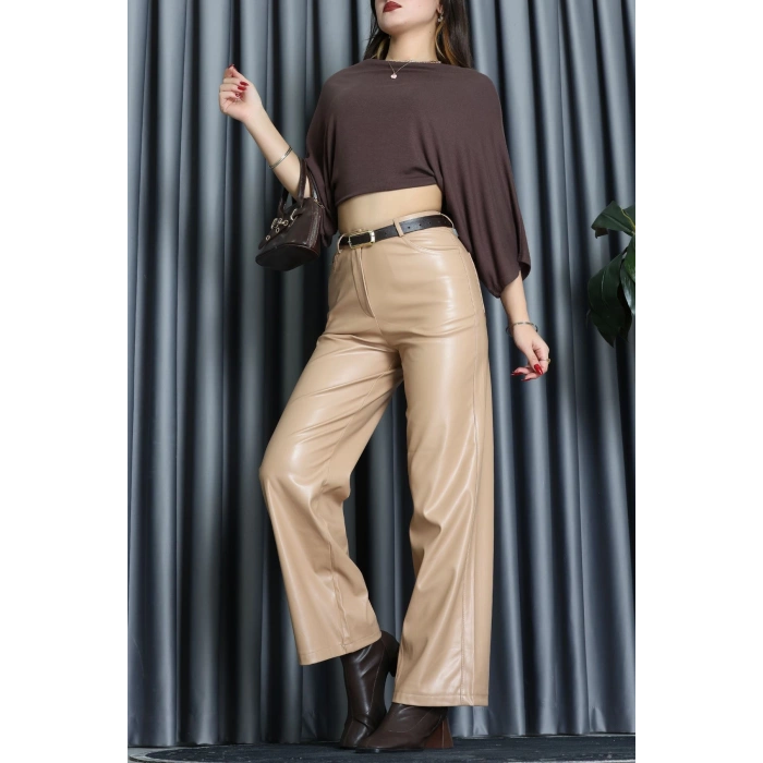 Bol Paça Deri Pantolon Camel - 50228.1995.