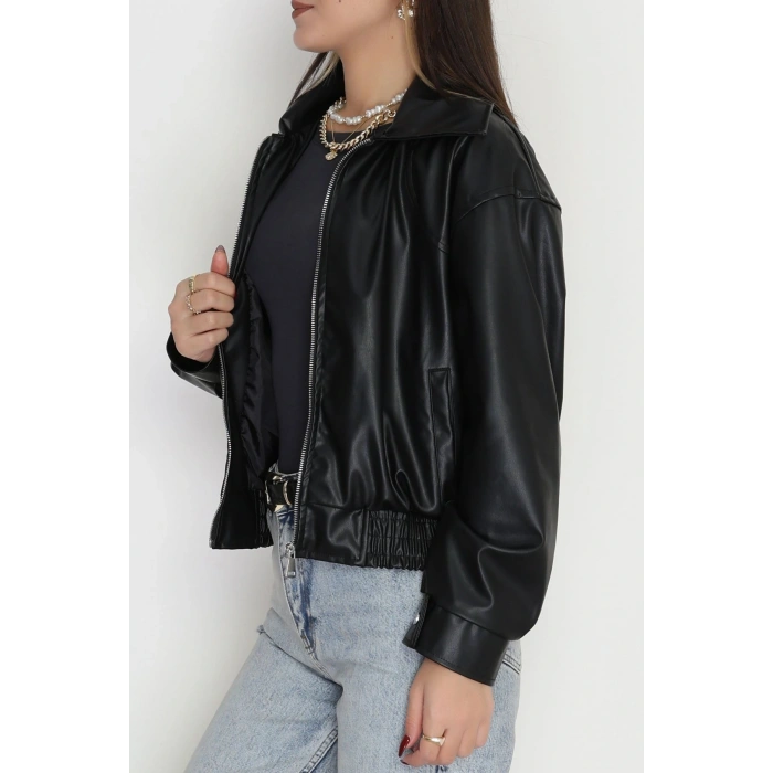 Bomber Deri Ceket Siyah - 42643.1868.